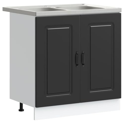 Armoire de cuisine moderne Kalmar en bois noir de qualité