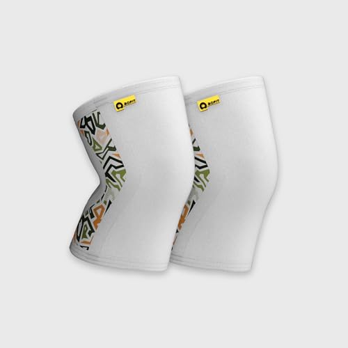 aoFIT 膝サポーター 5mm スクワット 専用 パワーリフティング ウエイトトレーニング ジム 筋トレ メンズ レディース 2枚組白と緑S