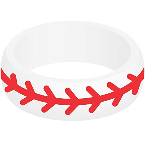 SayitBands Baseball Silicone Ring Size 8