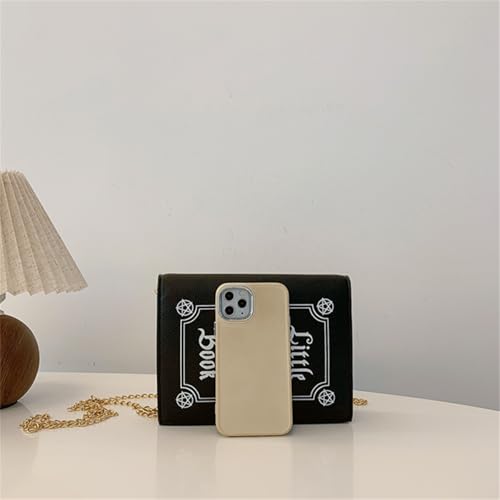 Magic Book Shaped Crossbody Bag Small Letter Print Shoulder Bag Goth Style Square Purse For Women3