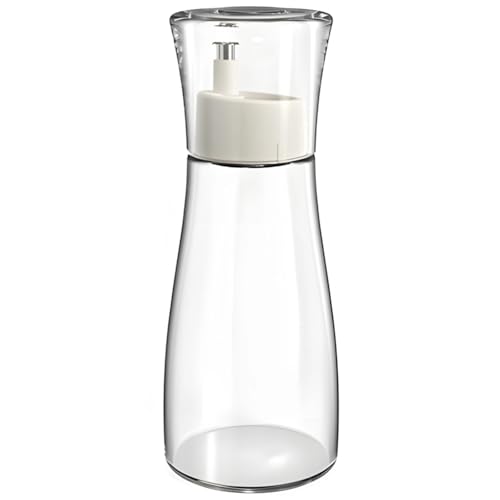 Distributeur de bain de bouche en verre avec couvercle, carafe rechargeable de 145 ml, design transparent
