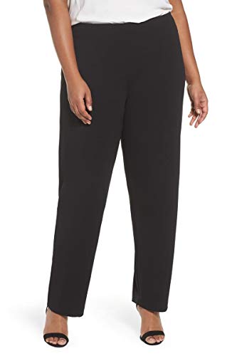 Alex Evenings Women's Slim Leg Dress Pant (Petite Regular Plus Sizes), Black, L