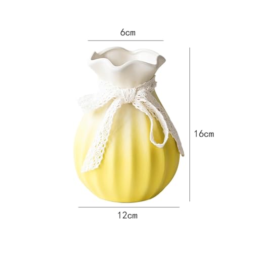 Florero seco moderno amarillo para decorar rincones pequeños sin luz 3