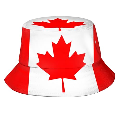 AKMCBSH Canada Flag Bucket Hat - Breathable Double-Sided Stylish Sun Hat for Men Women Perfect for Outdoor Activities and Fashion