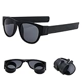 OULIGET Folding Sunglasses with Slap Bracelet Arms,Polarized Sport Sunglasses,Ideal for Driving Fishing Cycling and Running