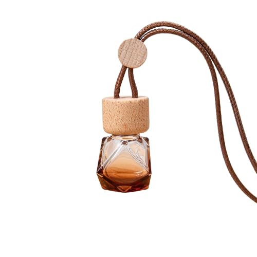 RKPM HOMES Hanging Car Air Freshener Perfume Dimond Glass Bottle with Wooden Round Cap & Hanging Rope, Refillable Empty Diffuser Bottle for Essential Oils, Coffee Fragrance, Car, Home, Wardrobe-image-40