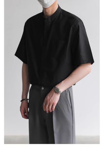 T-shirt homme col mao en coton style chinois décontracté - 4