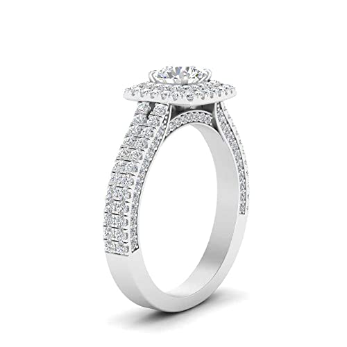 Image of 55Carat Choose Your Gemstone Double Band Square Halo Diamond CZ Ring 925 Sterling Silver Round Shape Halo Engagement Rings Everyday Jewelry Wedding Jewelry Handmade Gifts for Wife US Size 4 to 12
