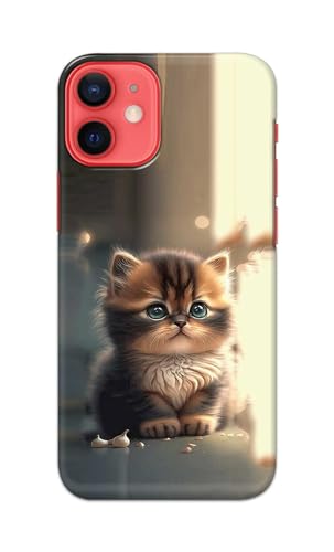 Image of PRINTFIDAA Printed Hard Back Cover Case for Apple iPhone 12 Mini Back Cover (Cute Cat) -112