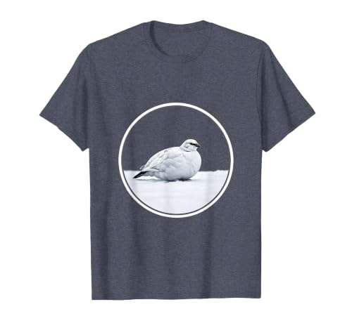Glacier National Park Winter Ptarmigan Design T-Shirt, Men, Heather Blue, Small