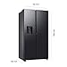 Samsung RS80F64KEFEF Side-by-Side Kühl-Gefrierkombination, AI Kühlschrank mit Gefrierfach, 178,4 cm, 640 l, Eis-/Wasserspender mit Festwasseranschluss, AI Voice Control & Energy Mode, Black Steel