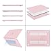 MOSISO Compatible with MacBook Air 13 inch Case M5 2026 M4 2025 M3 M2 2024-2022 A3449 A3240 A3113 A2681, Hard Shell&Keyboard Cover&Screen Film&Pouch for MacBook Air 13.6 inch Case, Baby Pink