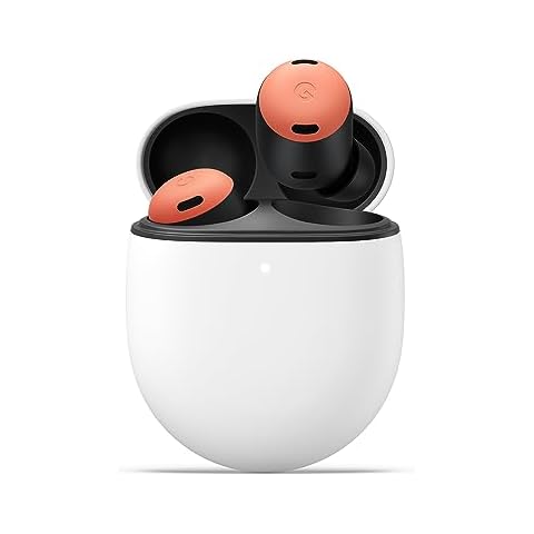 Google Pixel Buds Pro - Noise Canceling Earbuds - Up to 31 Hour Battery Life with Charging Case - Bluetooth Headphones - Compatible with Android - Coral Cover