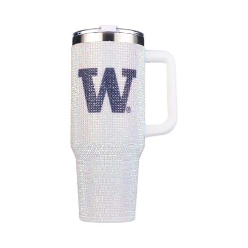 Image of The Memory Company Officially Licensed 40oz White Bling Game Day Tumbler, University of Washington