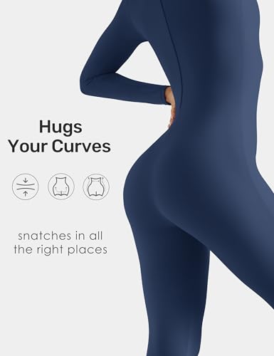 Image of speerise Long Sleeve Bodysuit One Piece Bodycon Tummy Control Jumpsuits