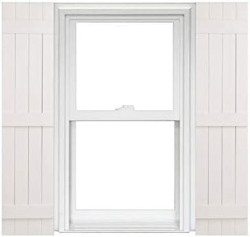 Polaris Homeside 4 Board and Batten Joined Vinyl Shutters - 1 par de persianas de vinilo de 14-12 pulgadas x 71 pulgadas - 930 Blanco