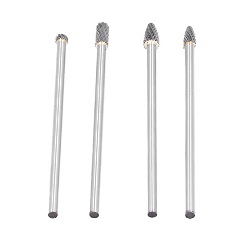 Set 4 Pzs Fresas Giratorias Carburo Extendido 1/4in miniatura 3