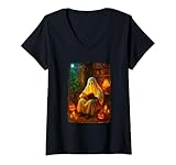 Photo Gallery donna halloween ghost reading books teacher librarian halloween maglietta con collo a v Photo Gallery donna halloween ghost reading books teacher librarian halloween maglietta con collo a v