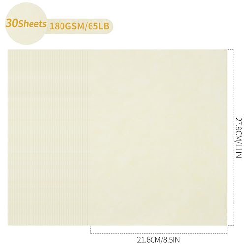 30 Sheets Parchment Paper - Creamy White 8.5” x 11” Letter Size Parchment Card Stock 65lb Heavyweight Paper Thick Vintage Paper for Certificate, Crafts, Business Cards, Invitations image 3