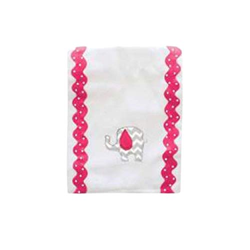 Mainstreet Collection Pink and Grey Chevron Baby Girl with Elephant Embroidery Burp Cloth