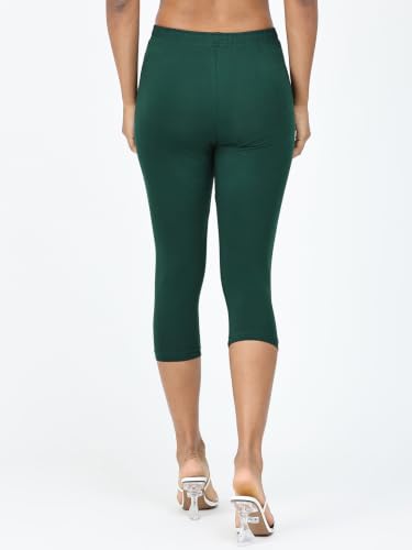 Image of Robinbosky Premium Stretchable Cotton Capri Legging for Women | Suitable for Formal wear & Casual wear | High-End Elastic Makes. The Leggings Squat Proof and Durable for Travel, Yoga, & Workout.