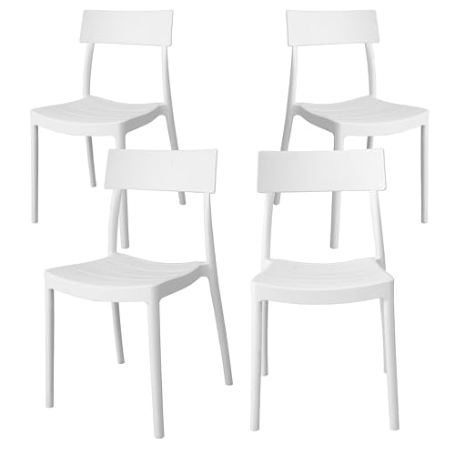 GARDENIA Roma Silla, Polipropileno, Blanco, 4, Unidad