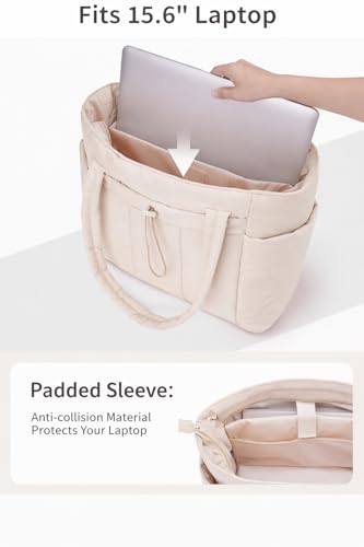 Image of Large Tote Bag for Women | Multi-Pocket Travel Shoulder Bag with Tumbler Pocket | Work, Office, College, Travel & Daily Use Handbag