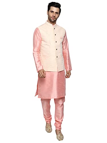 Image of Uri and MacKenzie Men's Silk Blend Kurta Pajama with Designer Ethnic Nehru Jacket /Modi Jacket