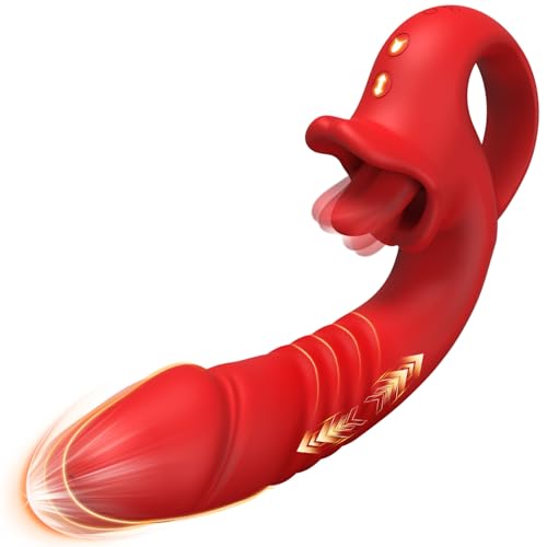Sex Spielzeug für die Frau Vibrator– G-Punkt & Klitoris Stimulator mit 10 Stößende Vibrationen & 10 leckende Zungenmodi, Vibratorensets für Frauen mit Stoßfunktion