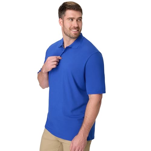 Image of Hanes Men's X-Temp Short Sleeve Polo Shirt, Midweight Men's Shirt