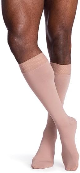 Specialty 552 Secure Men's 20-30 Closed Toe Knee High Compression Stockings w/Silicone Band Black X1 Short