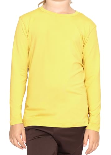 Image of Shirts for Girls Long Sleeve Crew Neck Top, Hoodie or 3 /4 Sleeve Soft Stretch Kids Lightweight Size 2-16