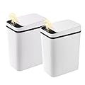 FRESHLIX 2 Pack Automatic Bathroom Trash Can 2.6 Gallon Smart Touchless Motion Sensor Trash Can with Lid Electric Waterproof Narrow Small Garbage Bin