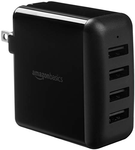 Image of AmazonBasics 40W 4-Port USB Wall Charger - Black