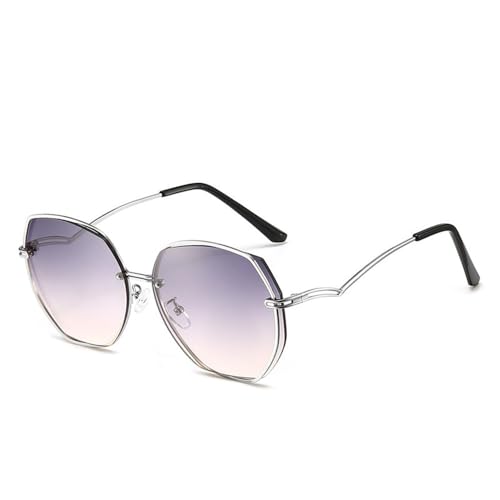 Lunettes de soleil polygonales en métal de haute qualité avec protection UV400