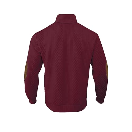 Men’s Casual Outdoor Cashmere Sweater – Stand Collar Long Sleeve Button Pullover Sweater for Fall & Winter4