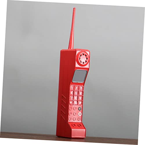 Teléfono móvil vintage de hierro rojo LIFKOME para decoración retro de escritorio 5