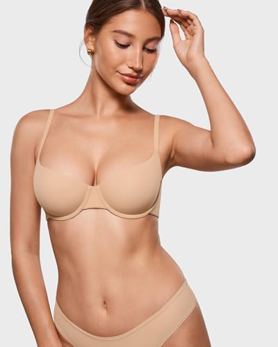 INLYRIC Women's Inbarely Plus Balconette Bra - Demi Unlined No Padding Underwire Comfort Natural Support Everyday Bras2