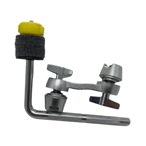 Garende Drum Set Mounting Clamp Cymbal Arm Accessories Attachment Wear Resistant L Rod Adjust Clamp Drum Parts for Drummers, Yellow