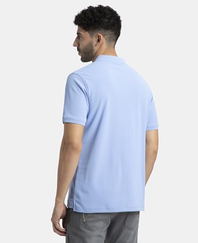 Image of Jockey AM38 Men's Microfiber Fabric Solid Half Sleeve Polo T-Shirt with StayDry & StayFresh Technology