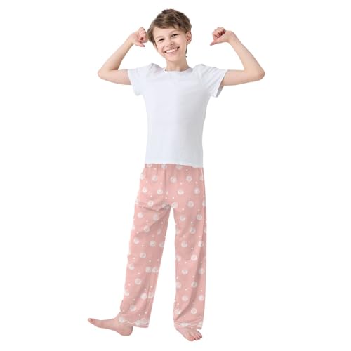 ZZKKO Polka Dots Pink Boys Pants for Kids Jogger Pants with Pockets S-XL2