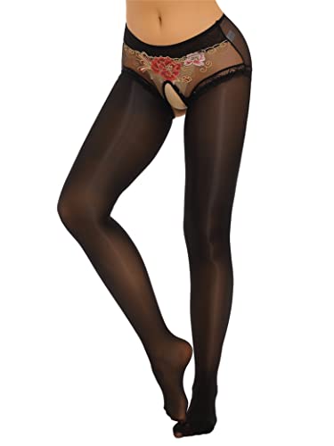 Hedmy Women Sheer Footed Lace Shaper Tights Unlined Low Rise Babydoll Pantyhose Underwear Legging3