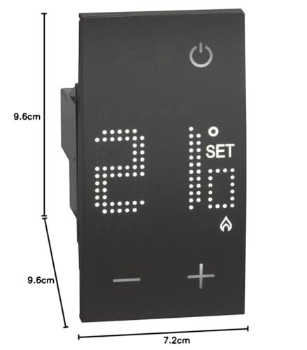 Bticino, Living Now Termostato Ambiente 230V 2 Moduli Nero - 3