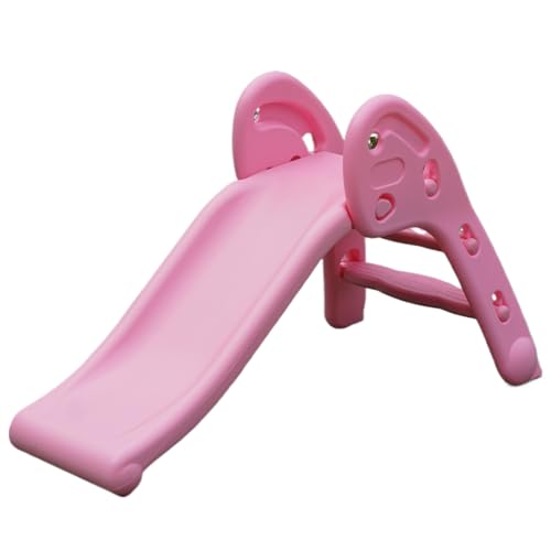 Gr8 Garden Folding Garden Slide Climber Step Ladder Set My First Beginners Childrens Kids Baby Toddler Plastic Indoor Outdoor Playground Slope Activity Toy Foldable Equipment (Pink)