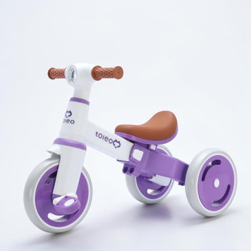 Image of 3-in-1 Toddler Tricycle | Slide, Pedal & Balance Bike for Kids | Adjustable Seat, Silent Wheels & Sturdy Frame | Ideal for 10 Months to 3 Years (Purple)