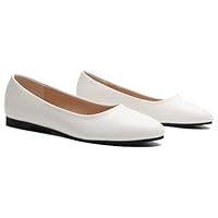 Gizelle Women Ballet Shoes - Ladies Casual Wear Every-Day Closed Toe Ballerina Pumps Slip On Ballerina Flats for Womens White pU-6UK