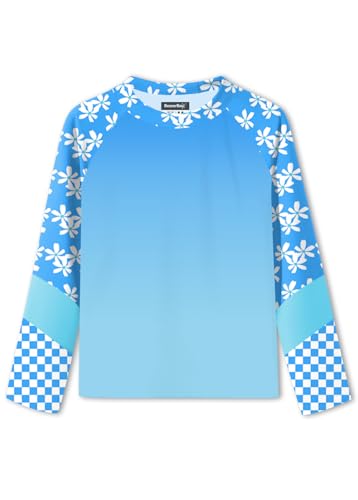 Image of BesserBay Girls Rash Guard UPF 50+ Raglan Sleeve Swim Shirt 6-14 Years