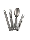 FREE SOLDIER Outdoor Multi-function Titanium Spork 3 in 1 Tableware Camping Pocket Knife Fork Spoon Dinner Set
