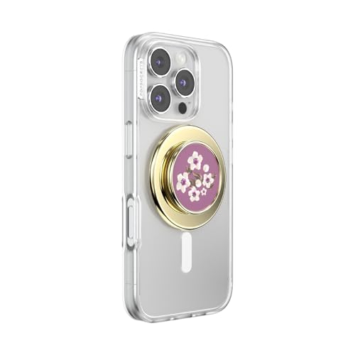 Image of PopSockets Phone Grip for MagSafe, Magnetic Holder, Phone Stand, Flower - Floral Mauve