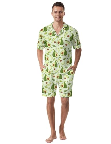 Mens Pajama Set Pjs Sleepwear Nightwear Soft Short Sleeve Sleep Set Loungewear With Pocket3